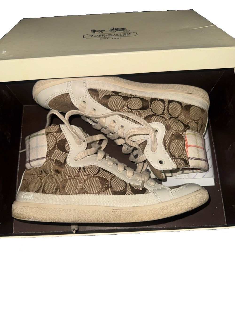 Coach KIM Khaki/IVYMLT High Top Sneakers